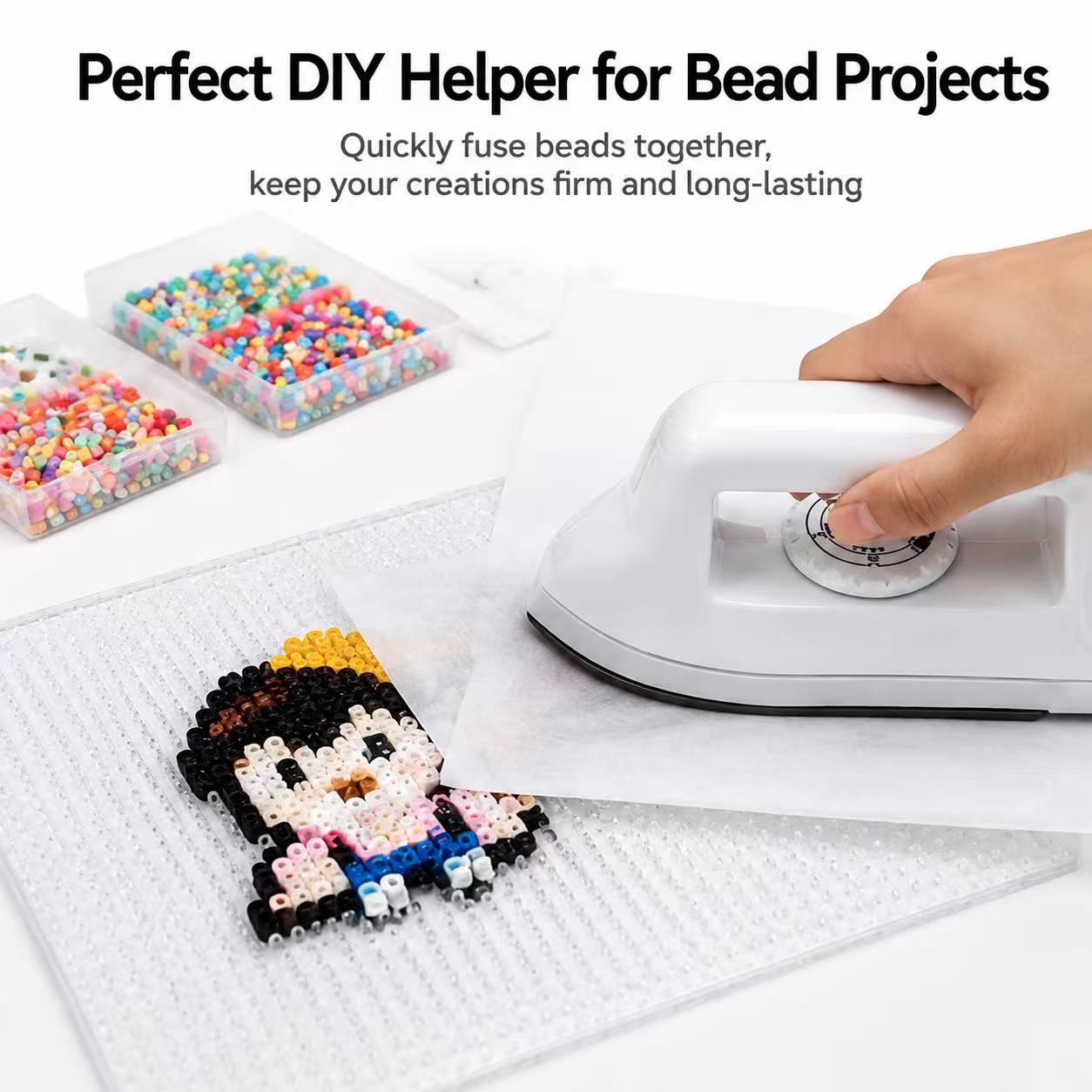 MAGDESIGNER Fuse Beads Kit Iron for Kids, Melty Beads for Beginners Christmas Birthday Gifts For Girls